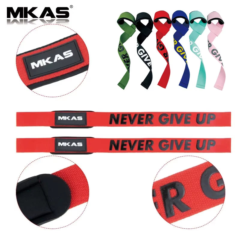 2Pcs Gym Lifting Straps Fitness Gloves Anti-Slip Hand Wraps Wrist Straps Support for Weight Lifting Powerlifting Training